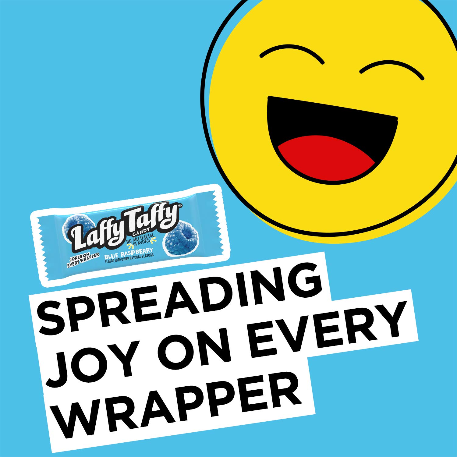 Blue Raspberry Laffy Taffy Candy - 145 Individually Wrapped Chewy Taffy Pieces - Bulk Party Candy for Halloween, Birthday Favors & Office Treats