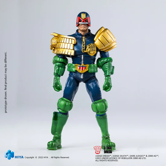 PRE ORDER - Hiya 1/18 Scale 4-Inch Judge Dredd Action Figure - Exquisite Mini Series Collectible - Gaze Into The Fist of Dredd - Perfect for Display, Collecting & Action Figure Battles