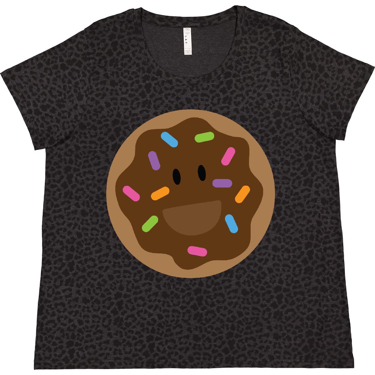 Inktastic Chocolate Doughnut Women's Plus Size T-Shirt - Cute & Comfortable Graphic Tee for Casual Wear, Donut Lovers & Sweet Treat Enthusiasts - Perfect for Everyday Outfits, Lounging & Donut-Themed Parties