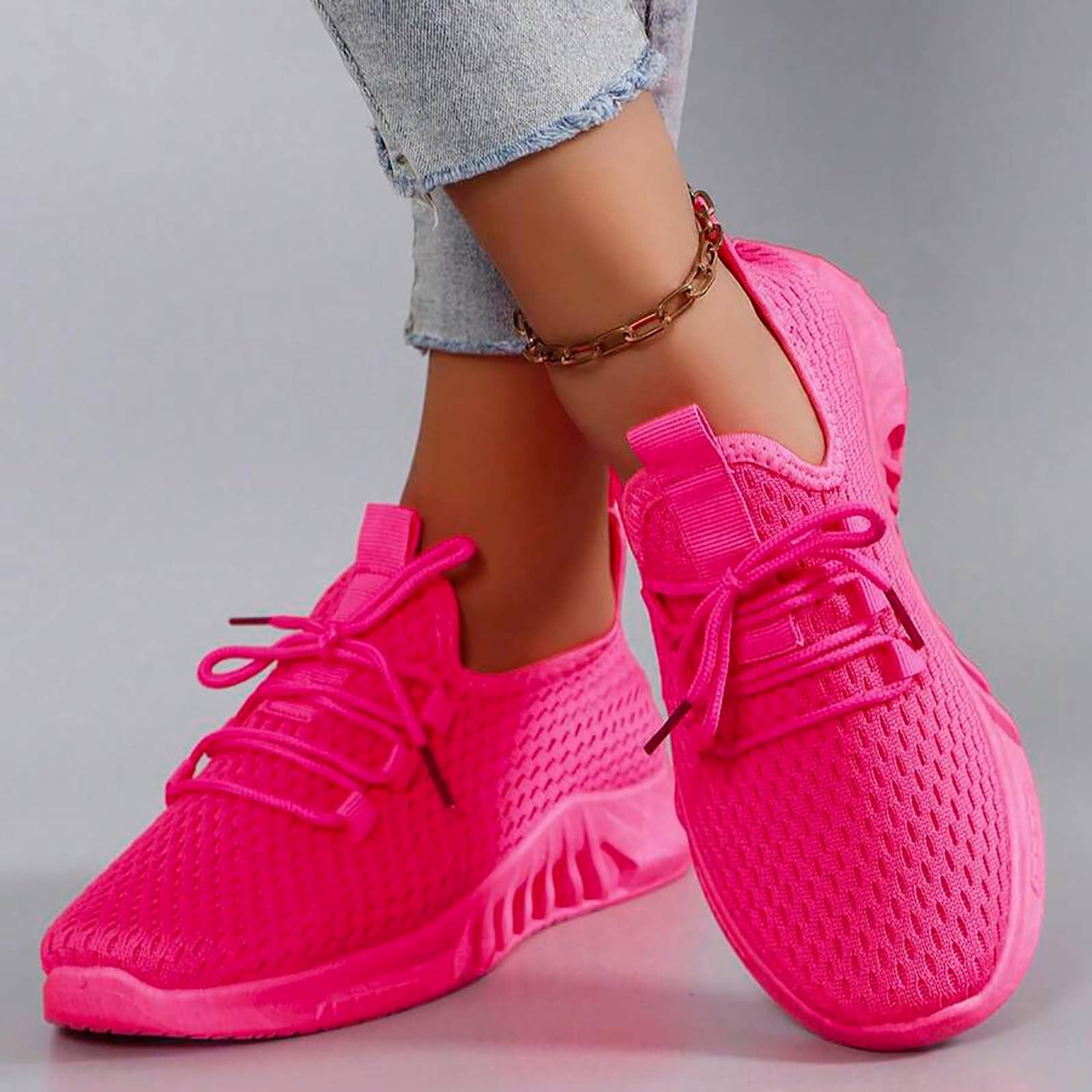 Women's Running Shoes - Lightweight Athletic Sneakers with Breathable Mesh & Lace-Up Design for Jogging, Walking & Gym Workouts - Perfect for Casual Wear & Daily Activities