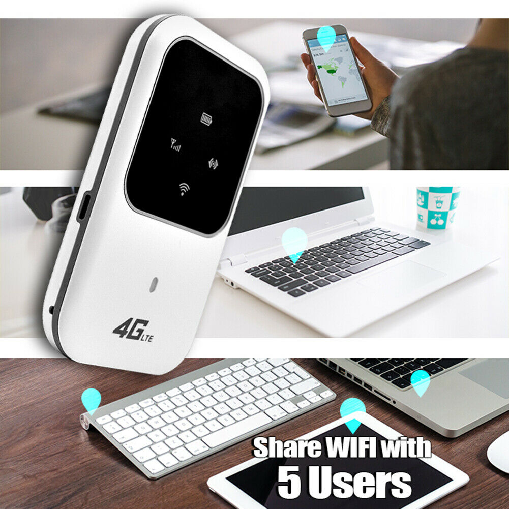 100Mbps Wireless 4G LTE Portable WiFi Router - MIFI Modem Hotspot with 2100mAh Battery | Fast Internet Anywhere for Travel, Work & Outdoor Activities
