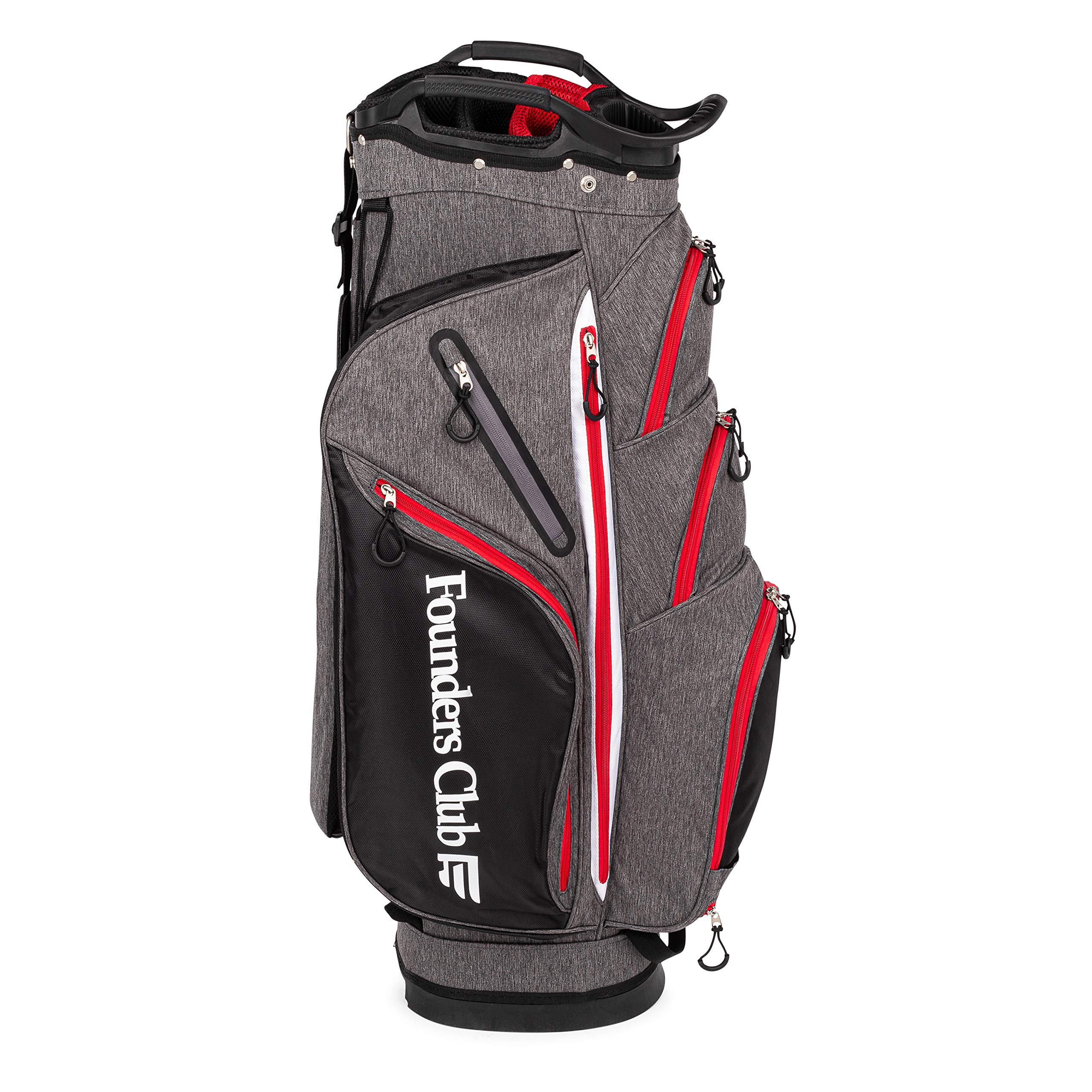 Founders Club Franklin Golf Push Cart Bag - Lightweight Riding Cart Bag with Full Rain Cover, Secure Base, 15-Way Divider & External Putter Tube - Perfect for Golf Tournaments & Practice Rounds - Embroidery Panel for Personalization