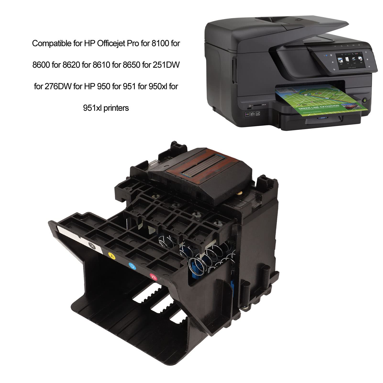 HP Officejet Pro Print Head Replacement for 8100 8600 8620 8610 8650 251DW 276DW Printers - High Quality Inkjet Nozzle for Home & Office Printing
