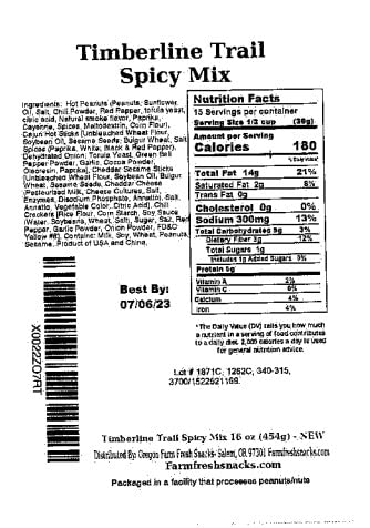 Oregon Farm Fresh Spicy Nuts & Cajun Sticks Trail Mix - 16oz Resealable Bag - Hot & Spicy Snack Pack for Game Night, Hiking, Camping & Office Snacks - Hand-Blended Premium Trail Mix
