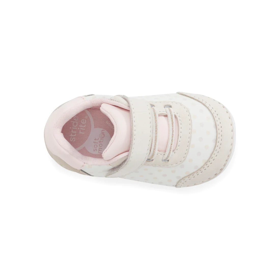 Stride Rite Pastel Dot Kennedy Soft Motion Toddler Sneakers - Comfortable Walking Shoes for Kids, Breathable Lightweight Design for Playground & Preschool Activities