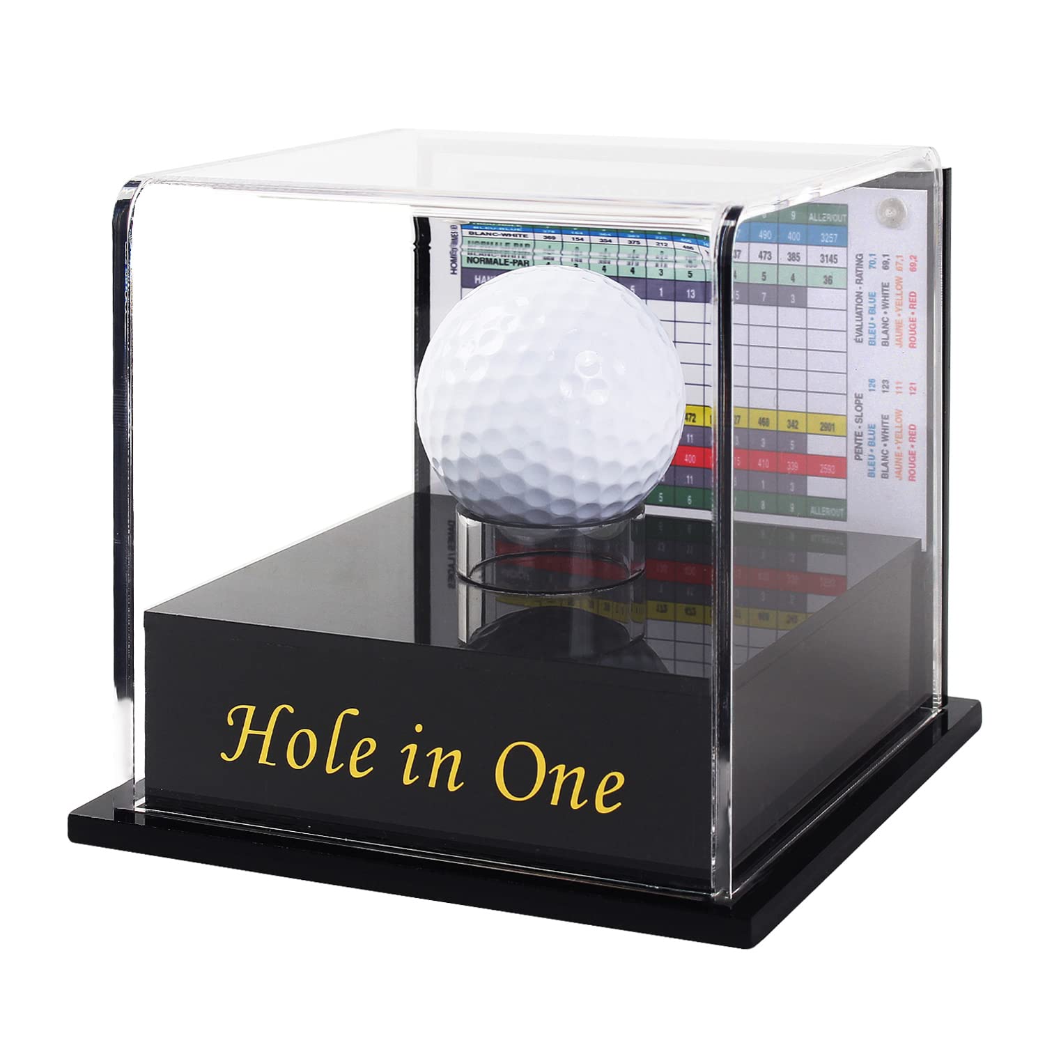 Golfwings Premium Golf Display Case for Hole-in-One, 1st Par, 1st Birdie & 1st Eagle Achievements – Perfect for Trophy Showcase, Man Cave Decor & Golf Memorabilia Collection