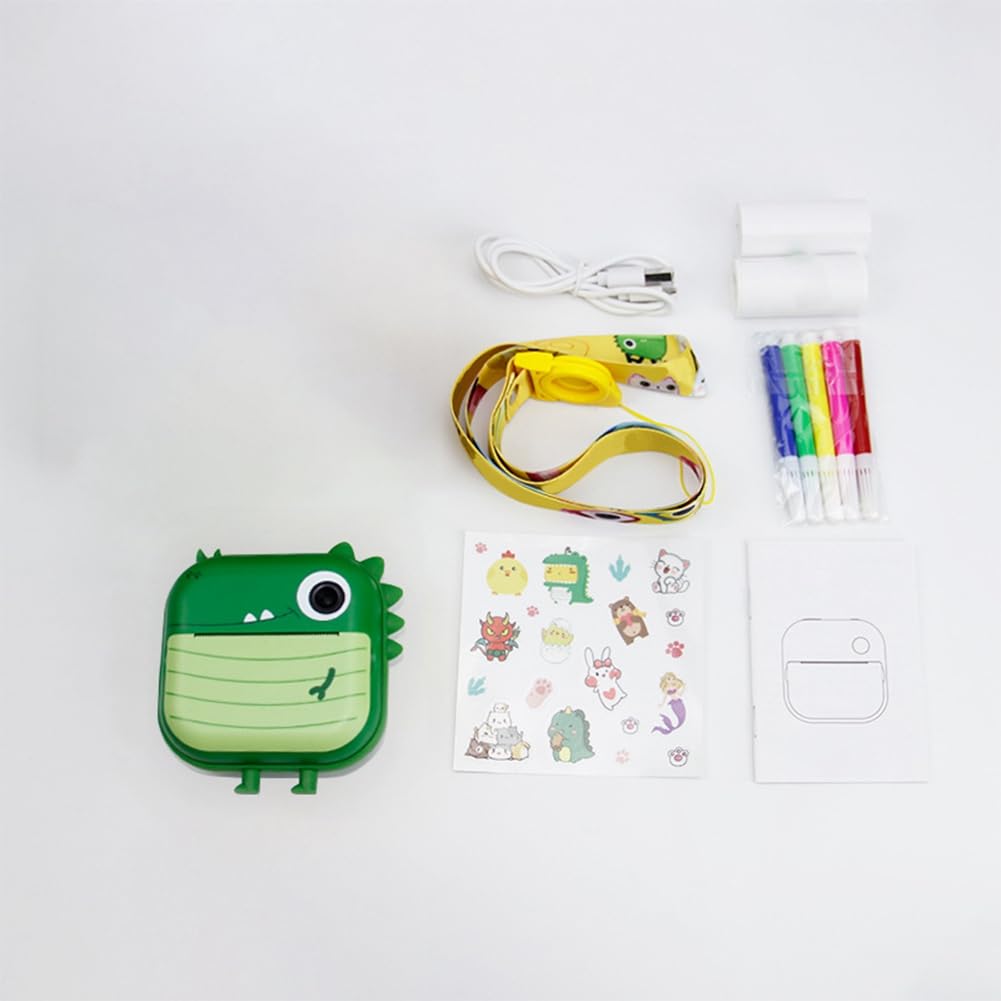 Gsrimgratoe Instant Print Camera for Kids - Thermal Printing Paper, Digital Video Camera for Children - Perfect for Birthday Gifts, Parties & Travel Memories