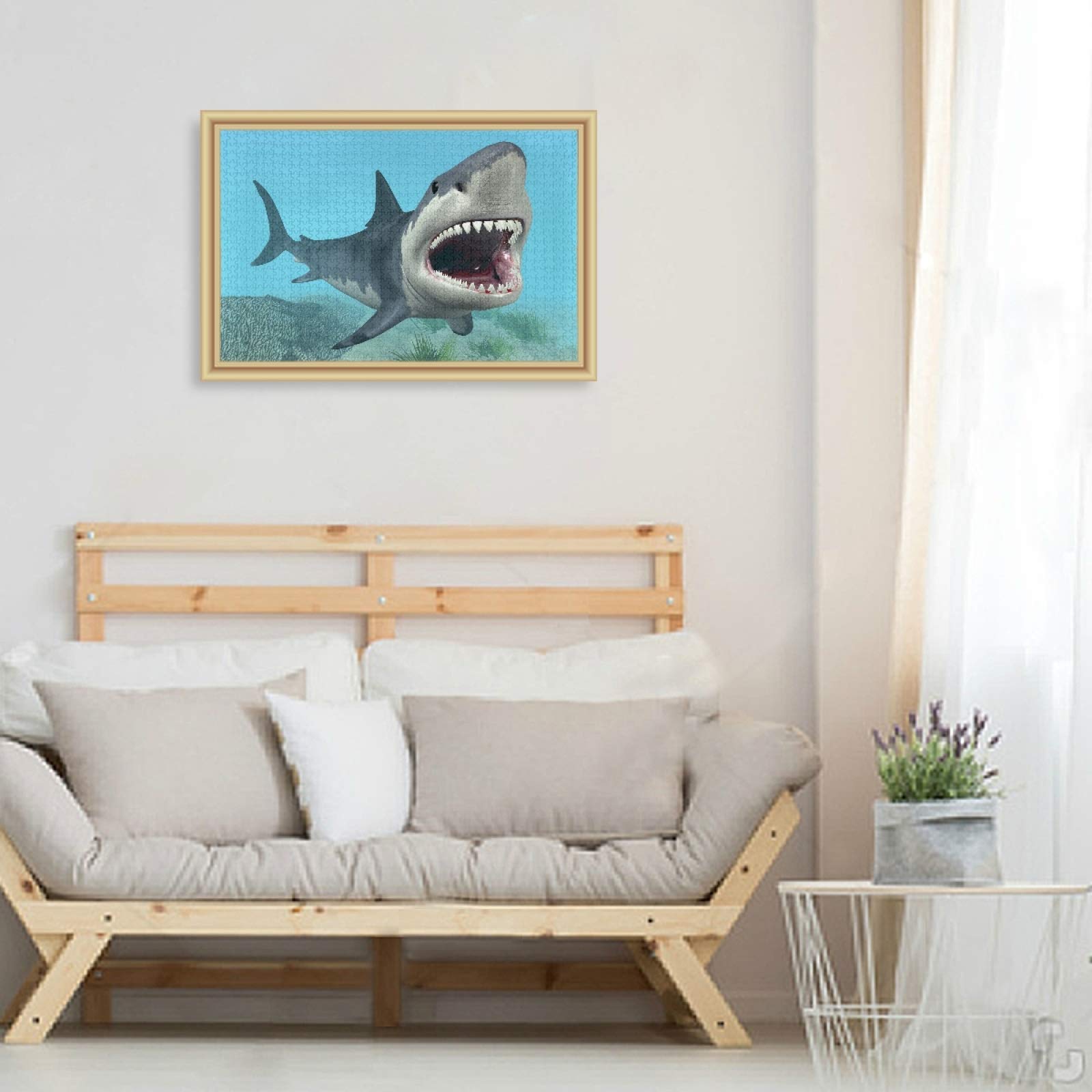 Angry Shark Ocean Attack 500-Piece Jigsaw Puzzle for Kids & Adults - Colorful Marine Life Puzzle Game for Family Game Night & Educational Play