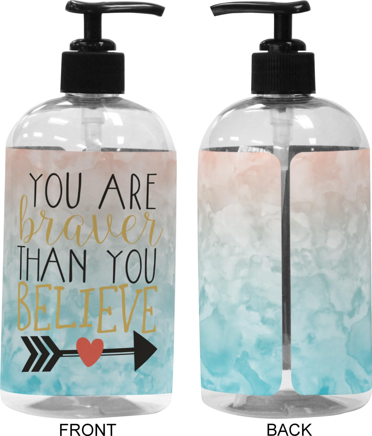 Inspirational Quotes Plastic Soap/Lotion Dispenser - 16 oz Large Black - Motivational Bathroom Decor for Home, Office, Spa - Perfect for Hand Wash, Shampoo & Liquid Soap Dispensing