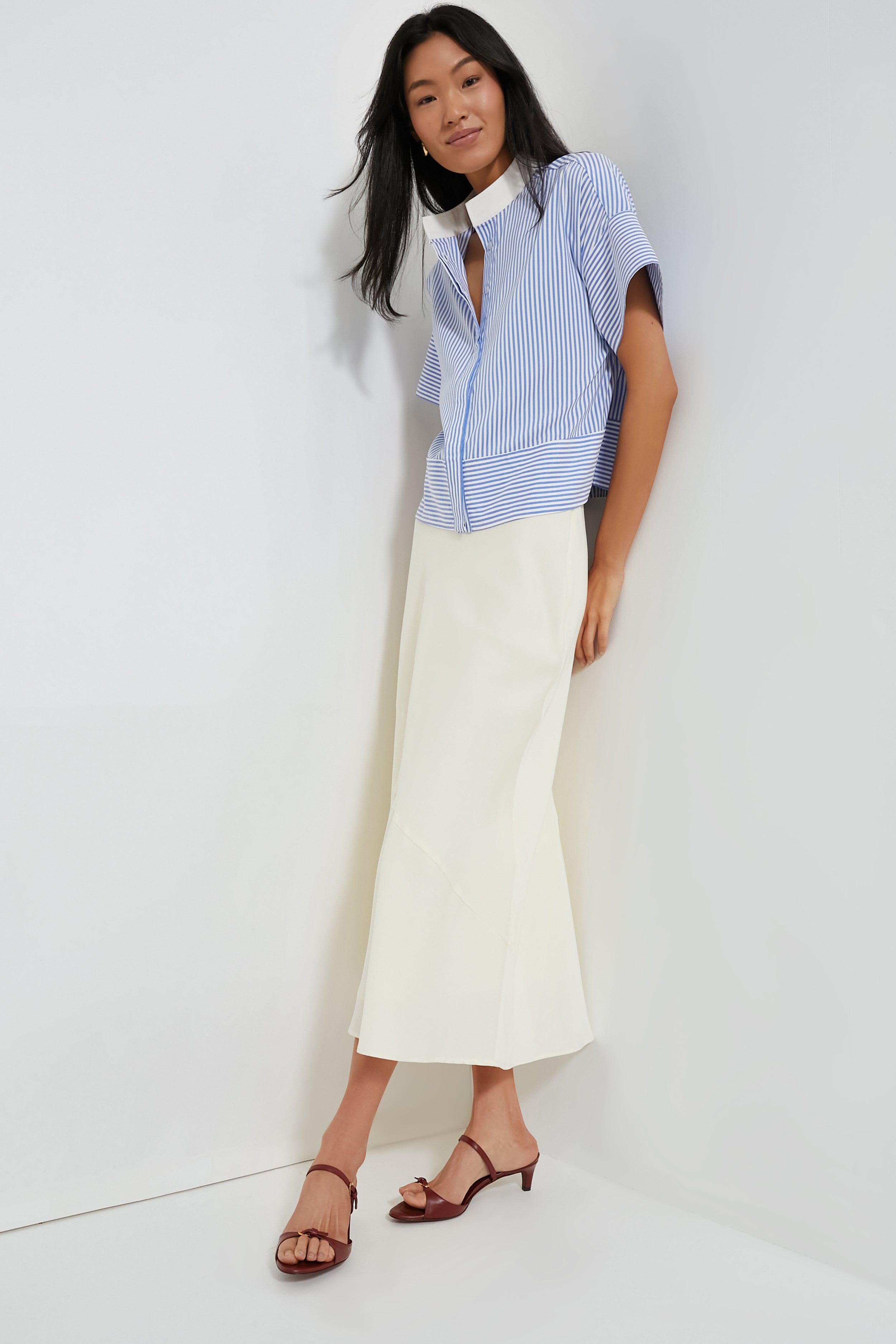 Blue Stripe Sofia Shirt - Women's Casual Button Down Top for Work & Weekend | Perfect for Office, Date Night & Summer Outfits
