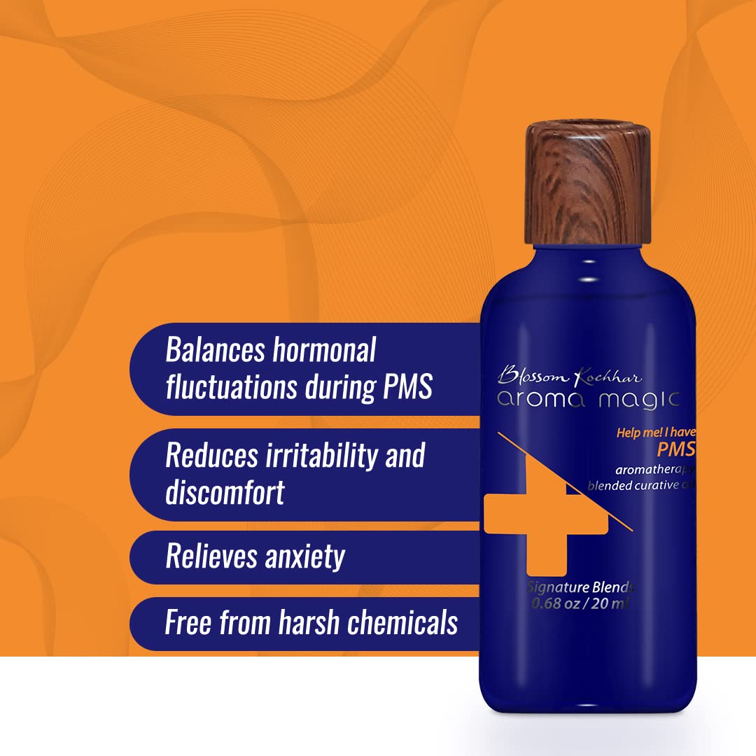 Aroma Magic PMS Relief Essential Oil - 20ml for Stress Relief, Mood Balance & Relaxation - Perfect for Aromatherapy, Massage & Diffusers