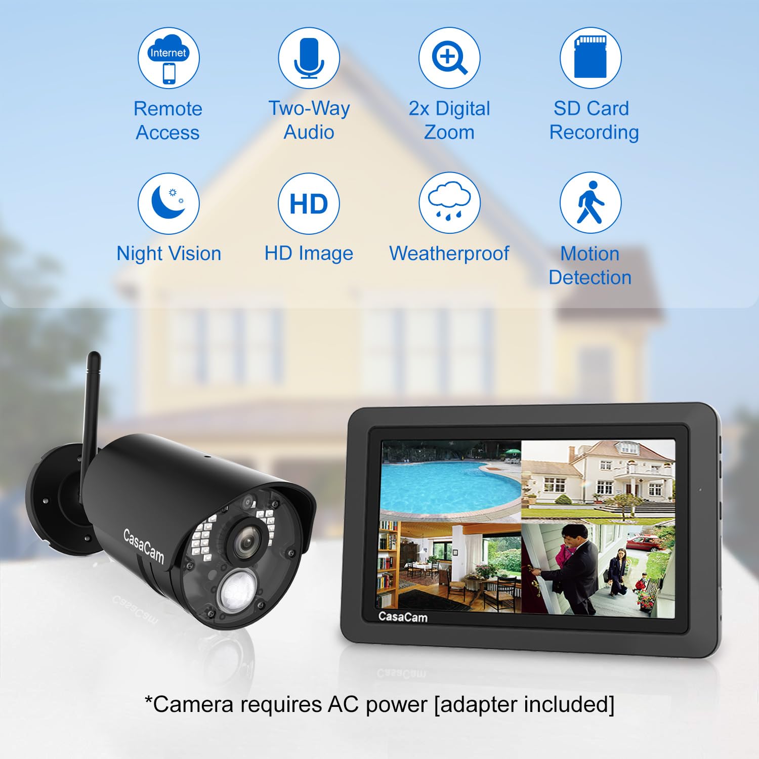 VS802 Wireless Security Camera System with 7