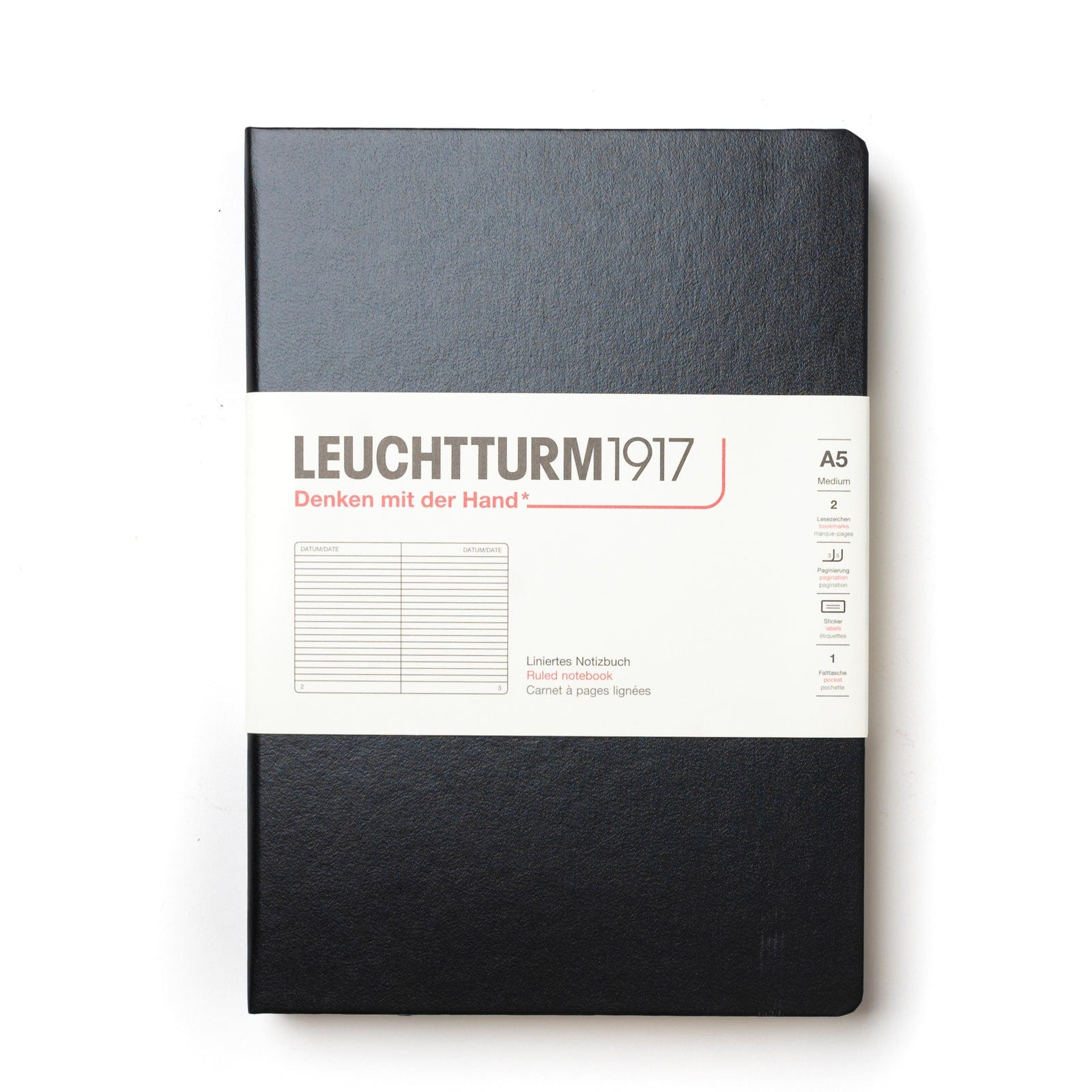 Leuchtturm1917 Classic Notebook - A5 Hardcover Journal with 251 Numbered Pages, Dotted Grid for Bullet Journaling, Writing & Note Taking - Perfect for Students, Professionals & Creative Minds
