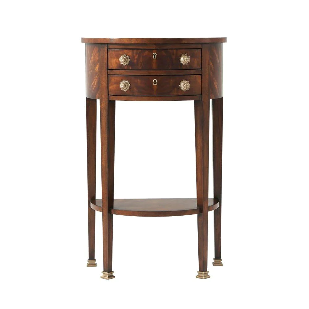 Elegant Demi Lune Accent Console Table - Vintage Wooden Half Moon Entryway Sofa Table for Hallway, Living Room & Bedroom Decor