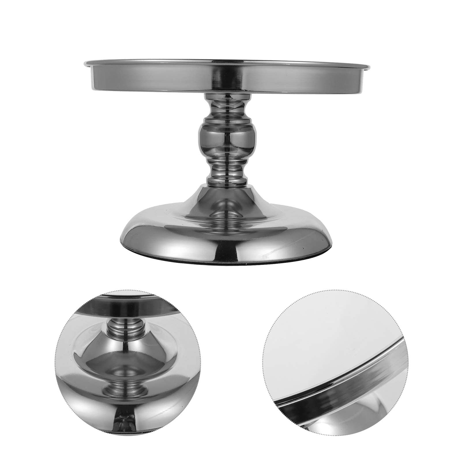 Gold 21cm Round Cake Stand with Base - Elegant Wedding & Party Dessert Display for Weddings, Birthdays, Cupcakes & Special Events