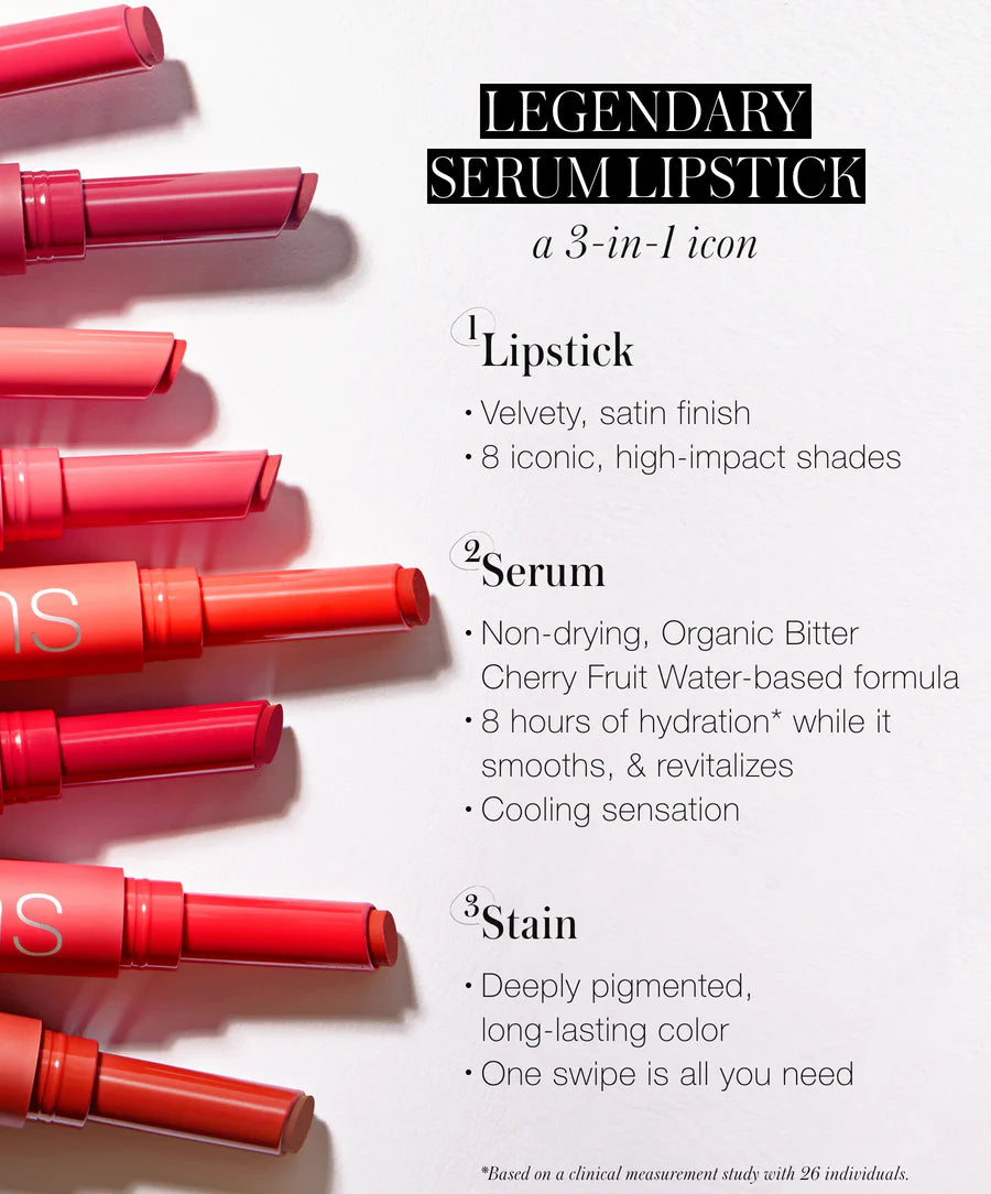 Legendary Serum Lipstick - Hydrating & Long-Lasting Lip Color for Women | Perfect for Daily Wear, Date Night & Special Occasions