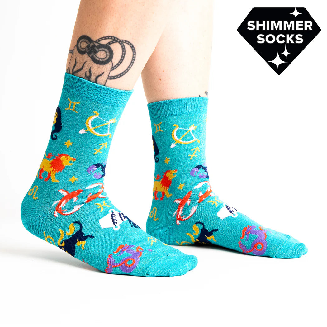 What's Your Sign? Fun Zodiac Crew Socks by Sock It To Me - Perfect for Astrology Lovers & Gift Giving