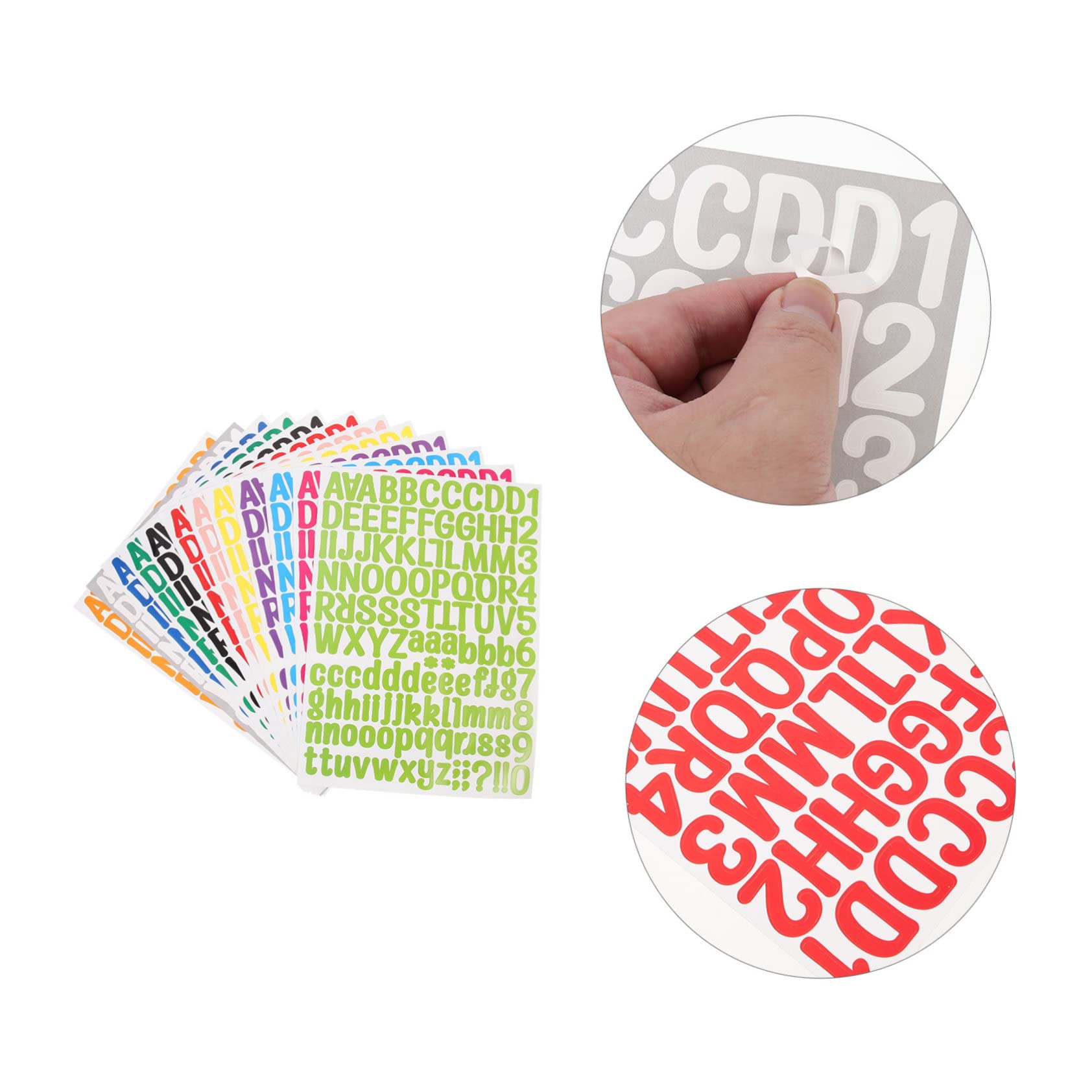 STOBOK 48 Sheets Alphabet Letter Stickers - Waterproof Vinyl Decals for Laptops, Computers, Notebooks - A-Z Letters & 0-9 Numbers - Perfect for School Projects, DIY Crafts, Office Organization & Personalizing Devices