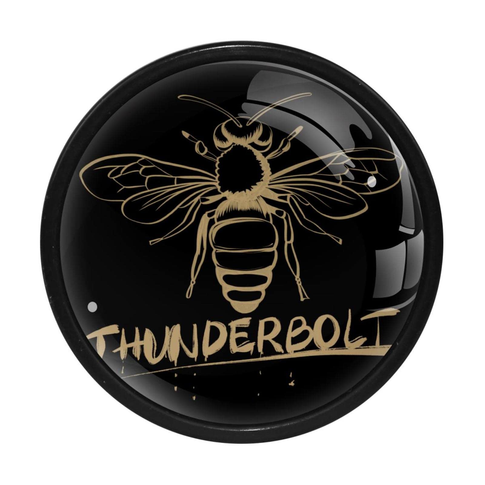 4 Pack 1.3 Inch Round Bee Cabinet Knobs - Vintage Drawer Pulls for Kitchen Cabinets, Dressers & Furniture (Perfect for Farmhouse, Shabby Chic Home Decor)