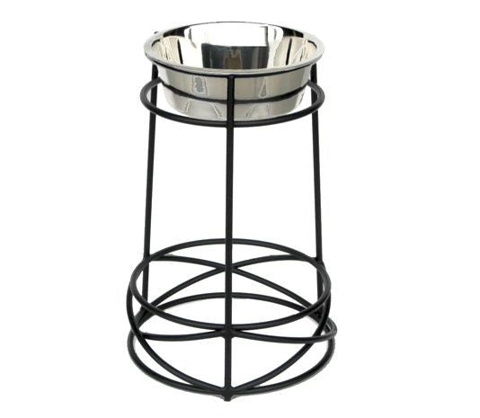 Stainless Steel Elevated Dog Bowl Stand - Adjustable Height Raised Feeder for Large & Medium Dogs - Perfect for Dining Room, Kitchen, or Outdoor Use
