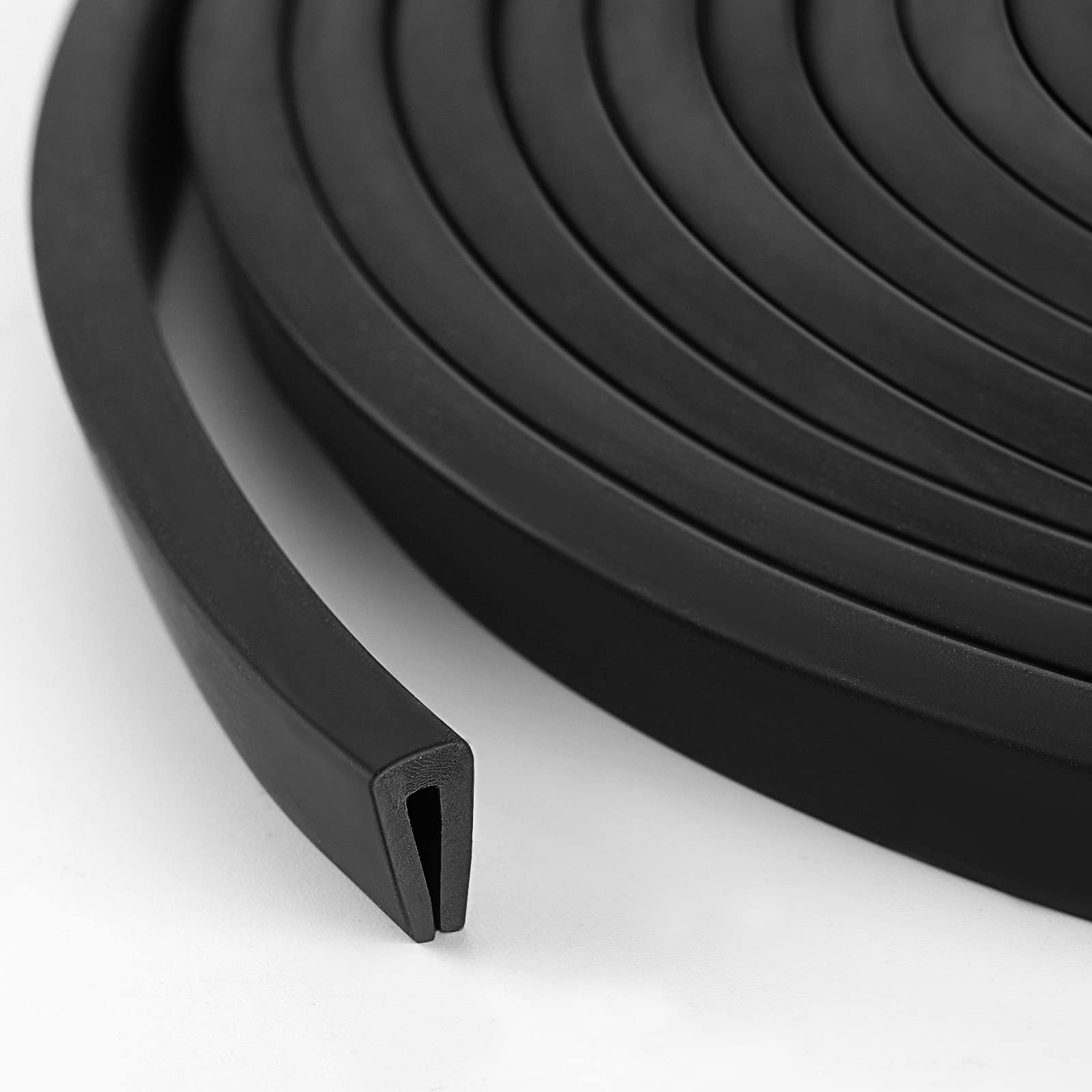 Kingdder 1/8 Inch U Channel Rubber Edge Trim - 20FT Weatherproof Door Seal Strip for Cars, Steel Plates, Glass & Table Corners | Durable Sheet Metal Protector for Automotive, Marine Hatches & Home Furniture Edge Protection