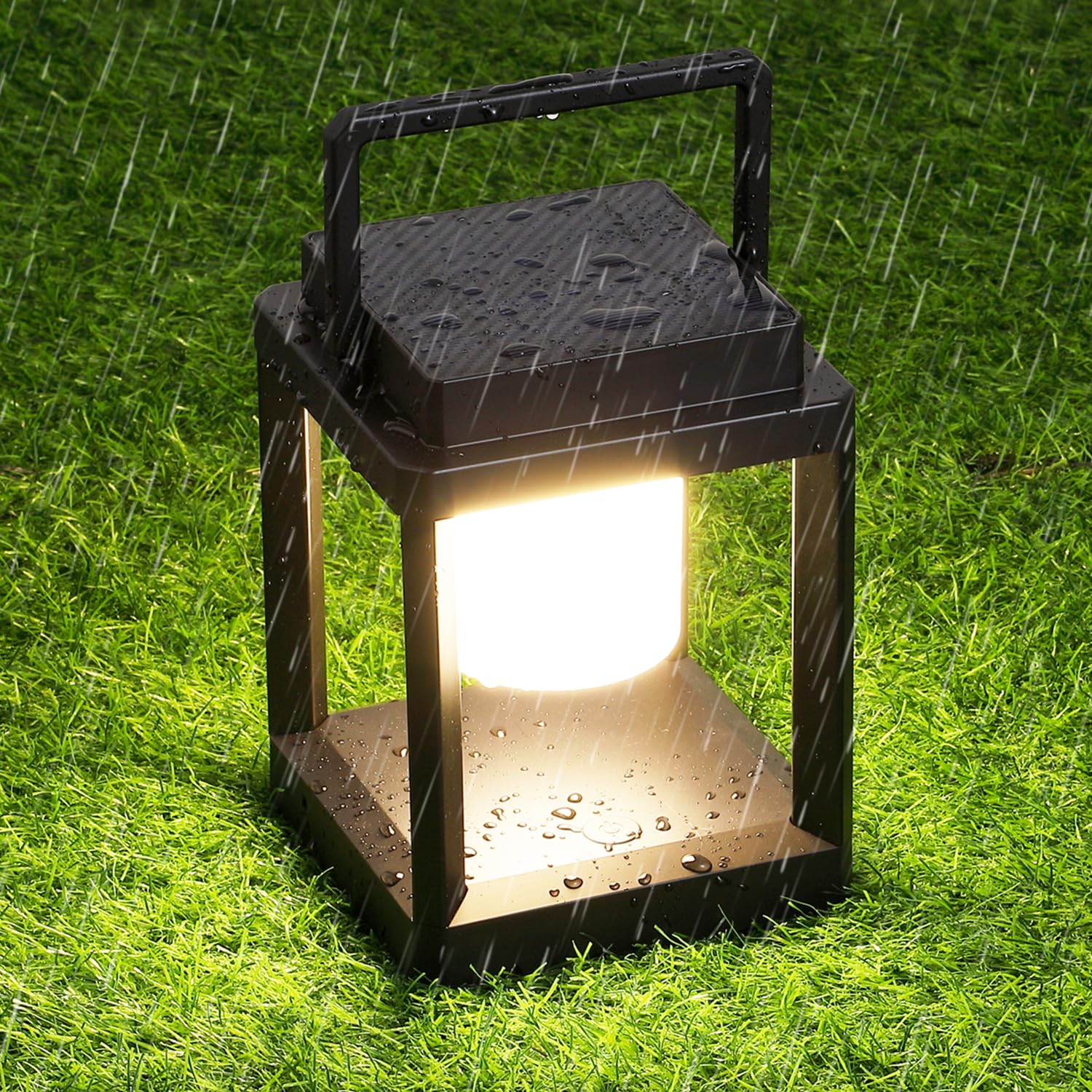 Solar Powered Outdoor Table Lamp - Waterproof LED Nightstand Light, Cordless Rechargeable Battery Operated Lantern for Patio, Garden, Camping & Reading | Perfect for Backyard Decor, Bedside Lighting and Outdoor Adventures