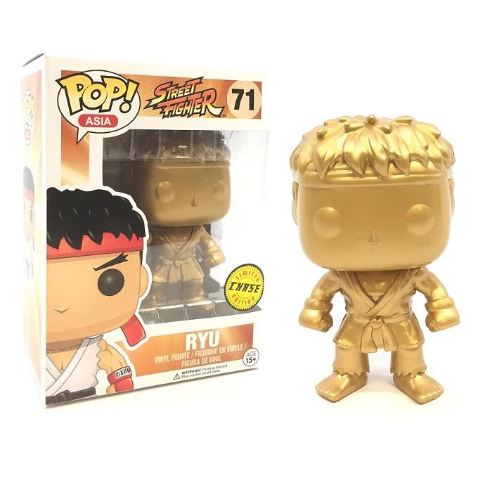Funko Pop! Street Fighter Ryu Gold Chase #71 - Limited Edition Collectible Figure for Gamers & Anime Fans - Perfect for Display, Gifts, and Gaming Room Decor