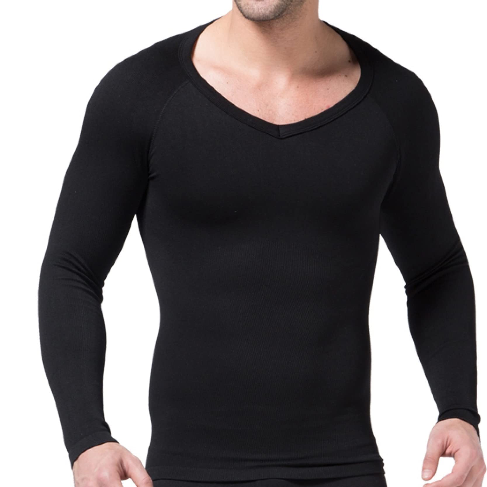 EBRICON Men's Compression Shaper Tank Top - Slimming Body Shaper Underwear for Men, Long Sleeve Workout Shirt for Gym, Running & Everyday Wear