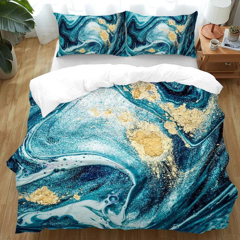 Bondi Beach Duvet Cover Set - Queen Size 3-Piece Coastal Bedding Set with Pillowcases, Soft & Breathable Cotton - Perfect for Beach House, Guest Room & Summer Decor