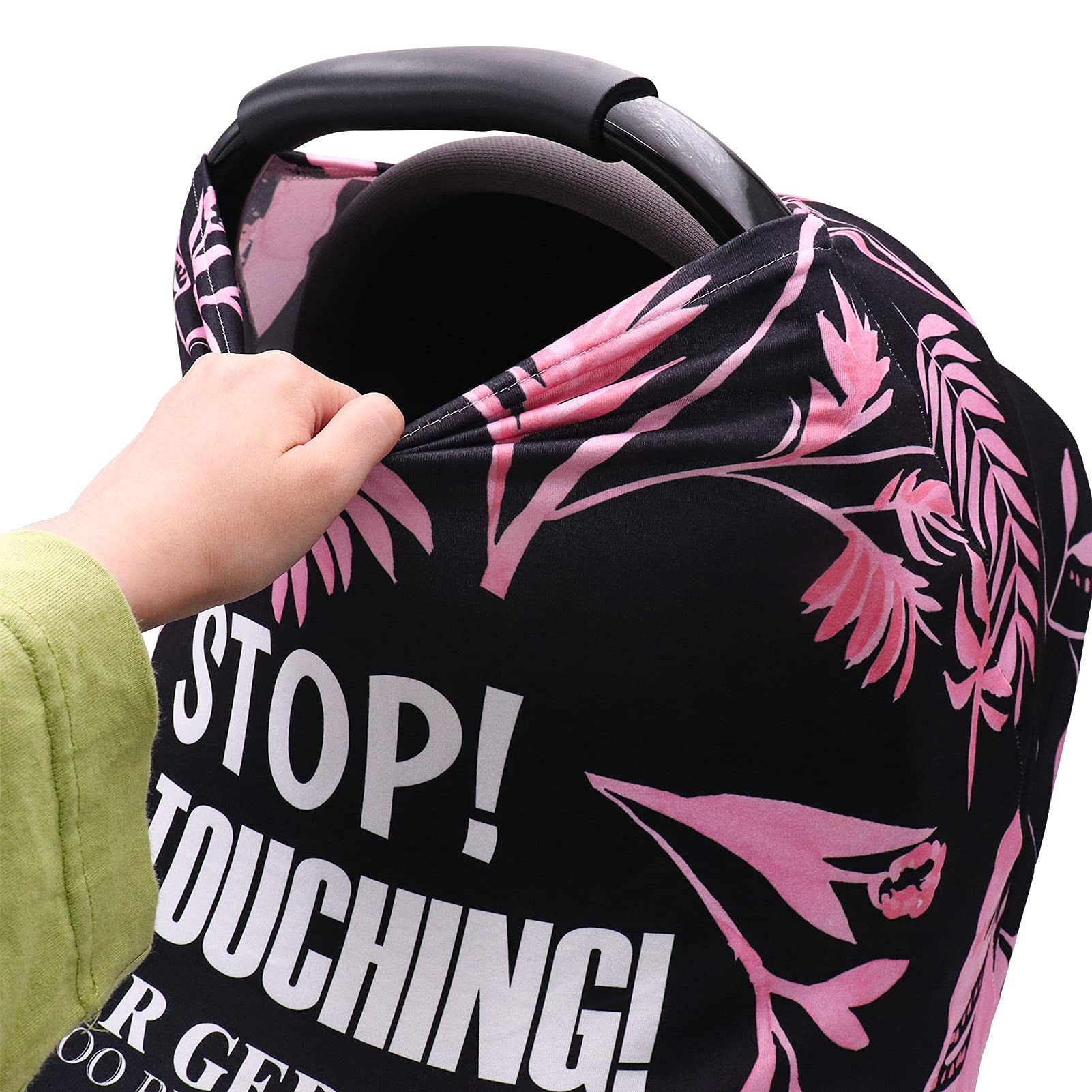 **Baby Car Seat Covers with No Touching Sign – Ultra-Soft Breathable Infant Stroller Canopy for Newborns (Girl & Boy) – Multi-Use Nursing Cover for Breastfeeding & Nursing Scarf – Perfect for Travel, Shopping & Outdoor Protection**