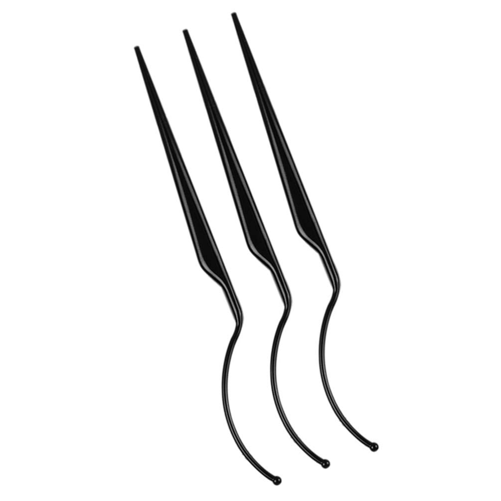 Minkissy 3Pcs False Eyelash Holder & Display Sticks - Professional Eyelash Extension Tools for Lash Artists, Black Lash Fitter Try-On Wands - Perfect for Salon, Makeup Studio & Home Use