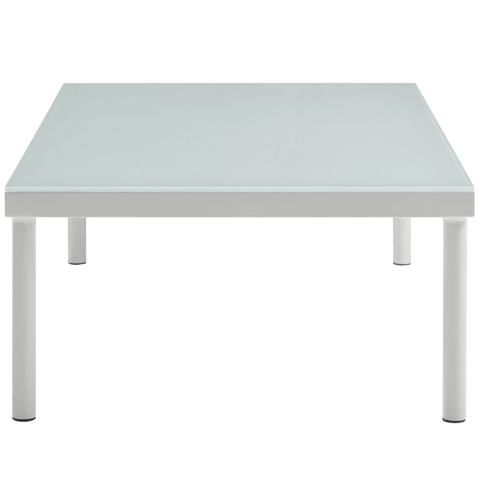 Modway EEI-2605-WHI White Aluminum Outdoor Coffee Table - Weather-Resistant Patio Furniture for Garden, Poolside & Backyard Relaxation