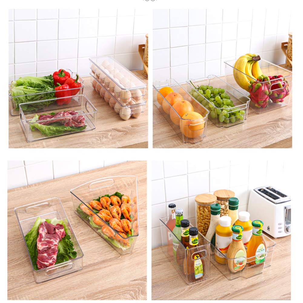 VALINK Stackable Refrigerator Organizer Bins with Handles - Space Saving Fridge Storage Box for Freezer, Fruits, Yogurt, Snacks & Pasta (1-Pack) | Perfect for Kitchen, Pantry & Meal Prep Organization