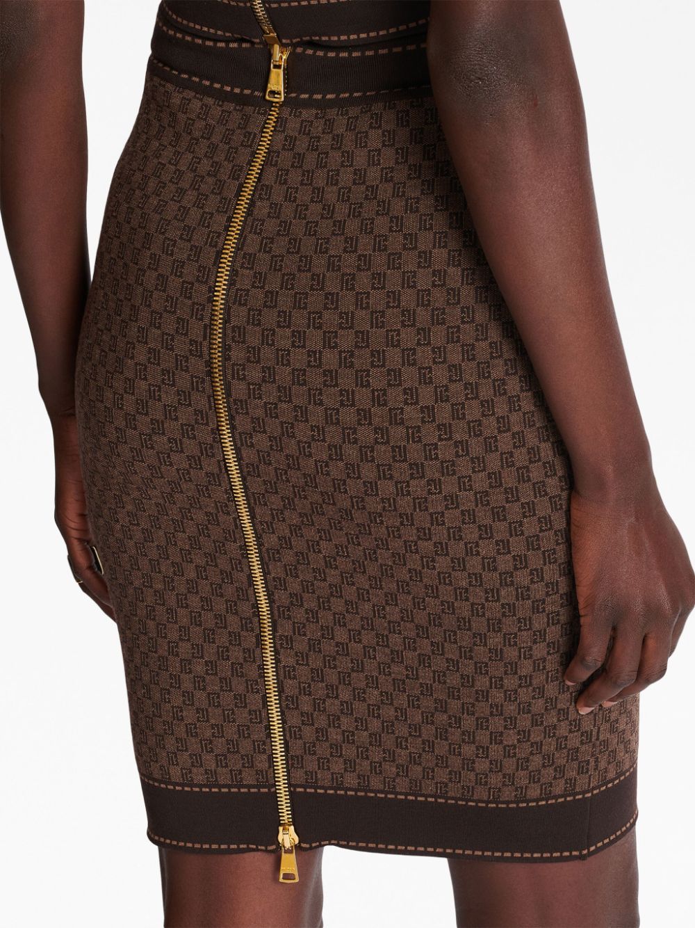 Balmain Women's Brown Skirts | High Waist A-Line Mini Skirt | Fashionable & Elegant for Party, Office & Night Out