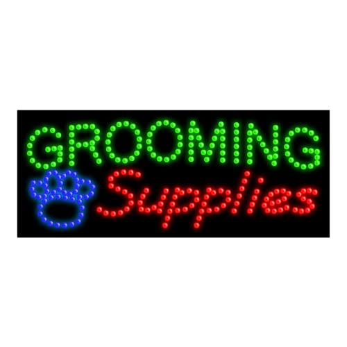 Professional LED Grooming Supplies Sign #20946 - Salon & Barber Shop Decor, Pet Grooming Station Lighting