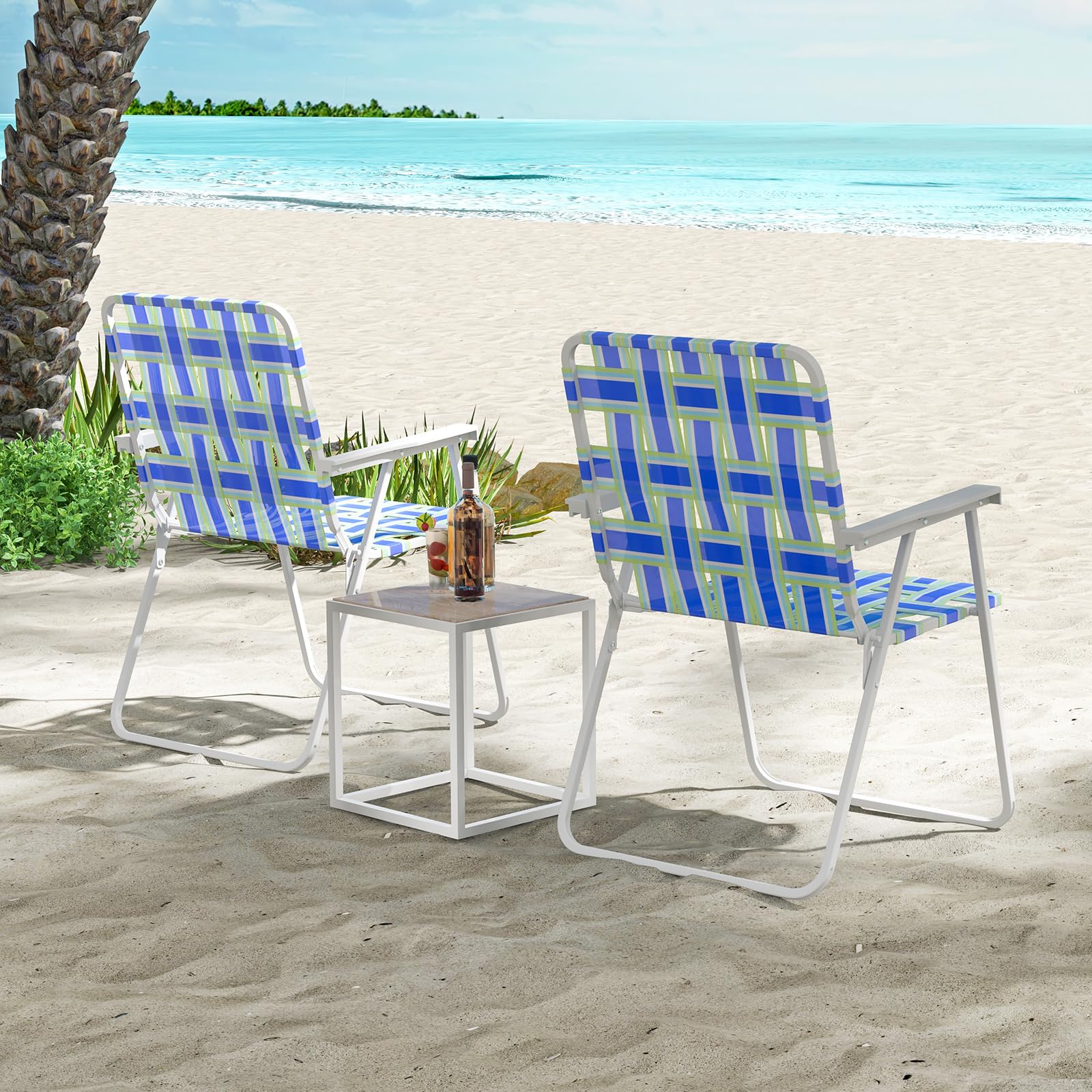 Tangkula 6-Pack Folding Lawn Chairs - Heavy Duty Metal Frame with Webbed Seat & Back, Portable Outdoor Chairs for Patio, Yard, Camping, Beach & Poolside - Perfect for Picnics, BBQs, and Summer Gatherings