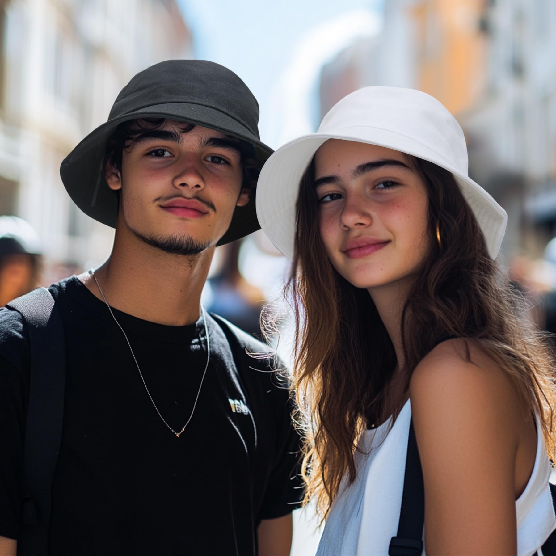 PFFY Cotton Bucket Hat for Women & Men - Breathable Summer Sun Protection Hat for Beach, Fishing, and Outdoor Activities