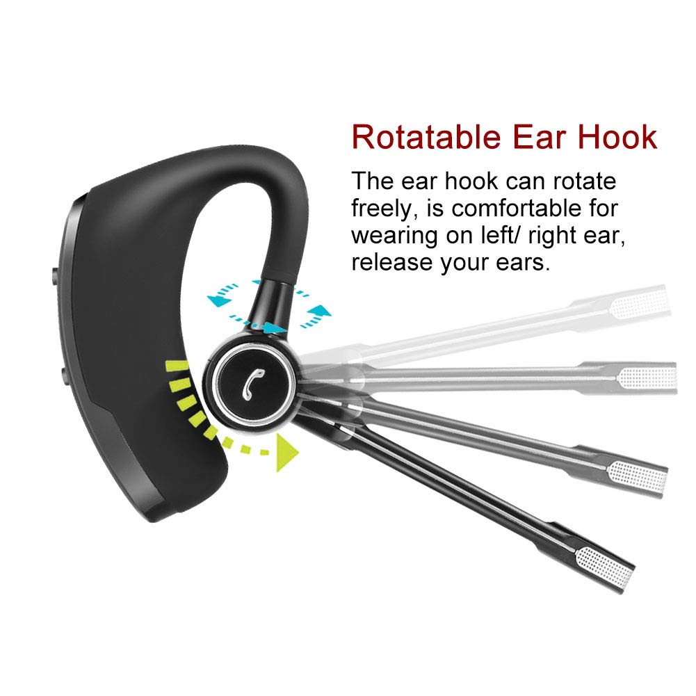 V8s Bluetooth Headset - Wireless Earpiece with 120H Standby, Clear Voice Capture, Hands-Free for Business & Driving - In-Ear Bluetooth Earbuds for iPhone & Android - Perfect for Conference Calls & Commuting