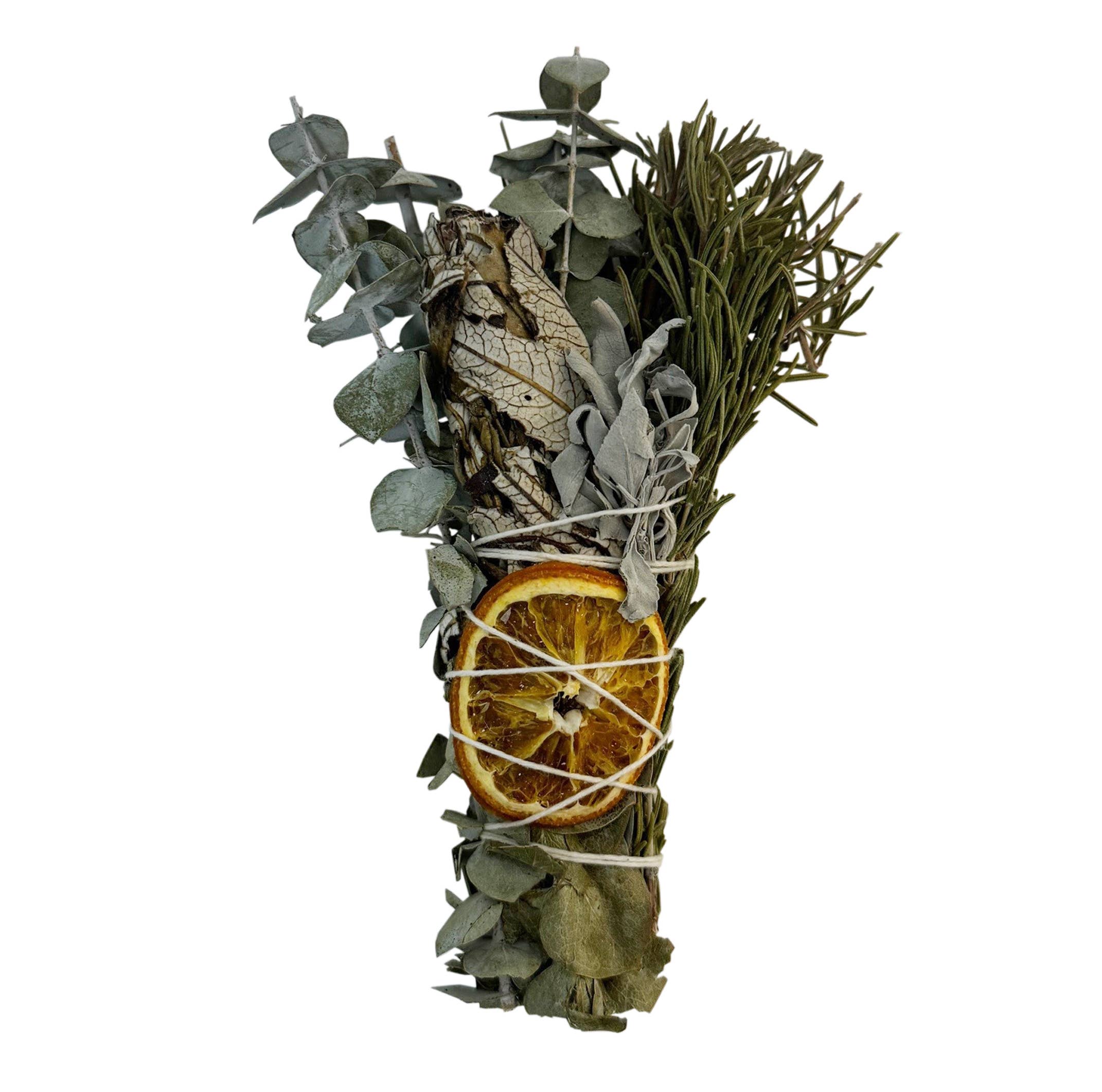 Andaluca 6 Herb and Citrus Smudge Wand - Natural Sage Smudging Kit for Cleansing, Meditation & Positive Energy - Perfect for Home, Yoga & Spiritual Rituals