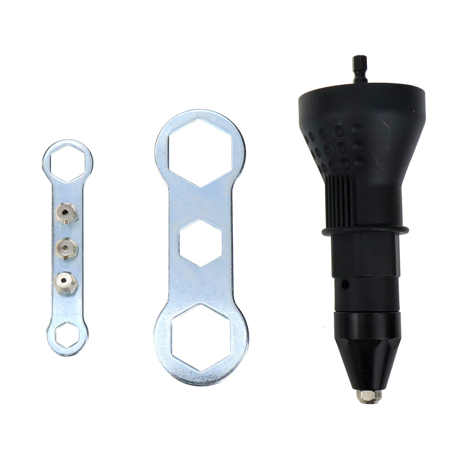 Electric Rivet Nut Gun Drill Adapter - 1/4 Inch Hex Shank Blind Rivet Nut Tool Kit | Convert Drill to Rivet Gun | Perfect for Metalworking, Automotive Repair & DIY Projects