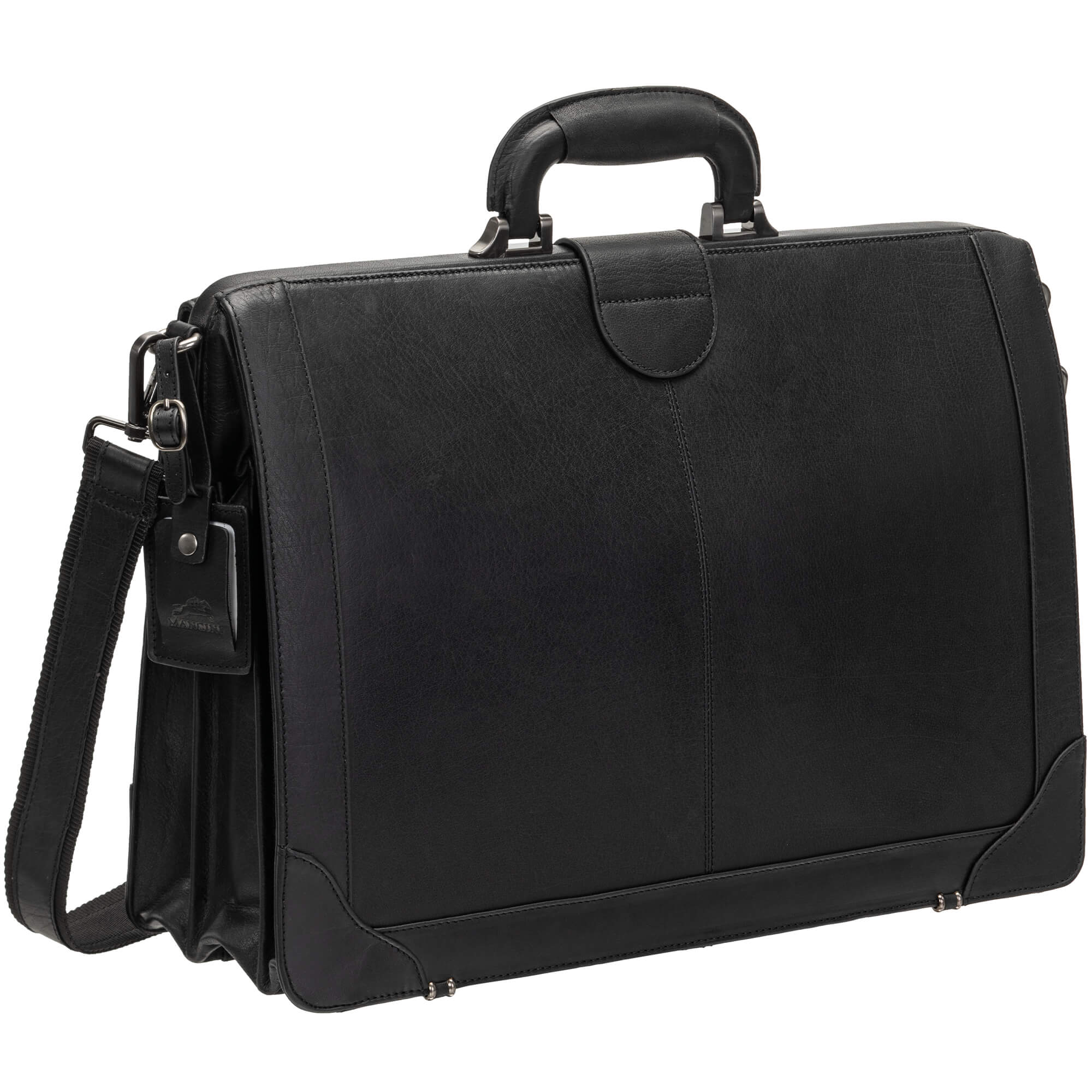 Premium Buffalo Leather Litigator Briefcase for 17.3