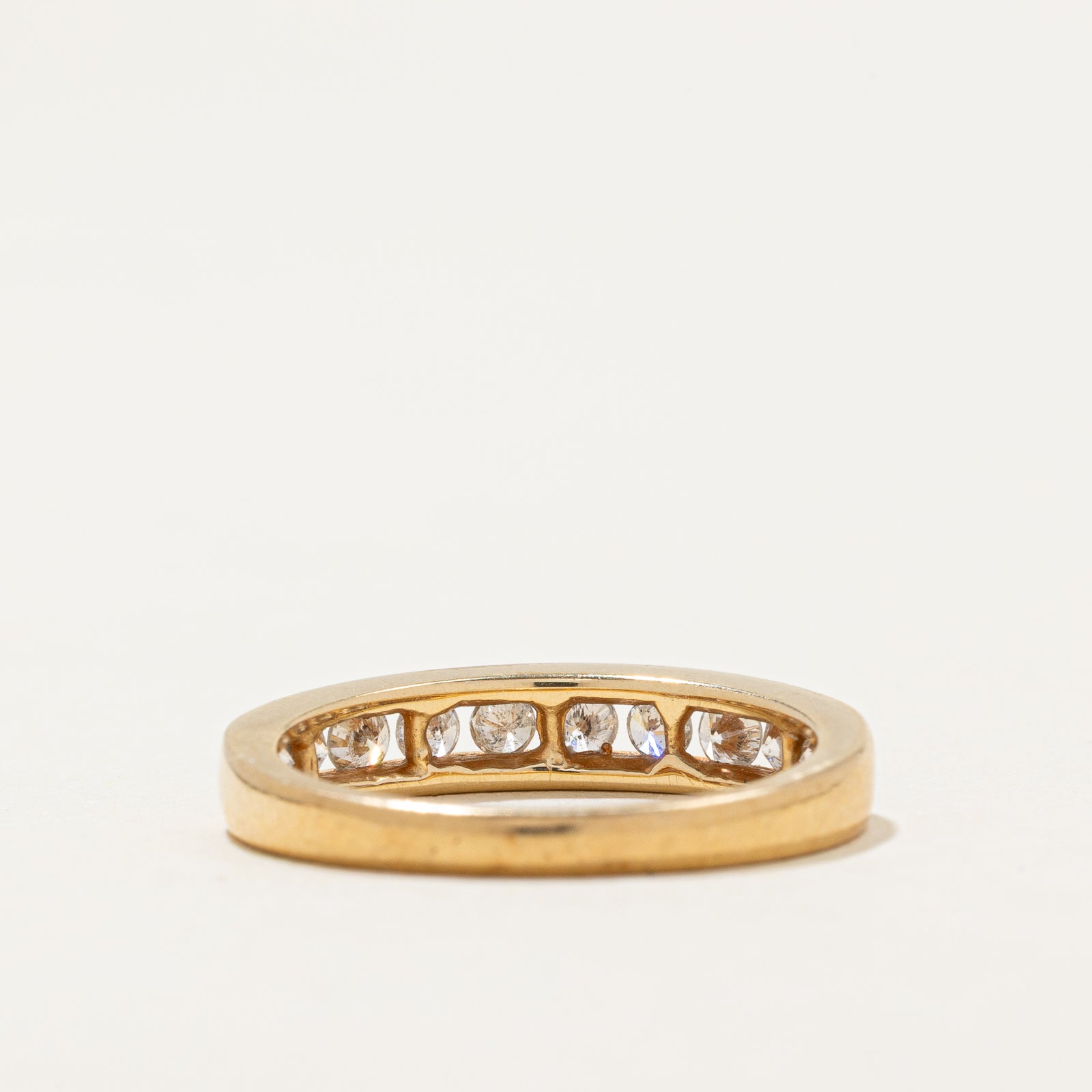 14K Channel Set Diamond Band Ring - 0.53 Carat Total Weight (CTW) - Size 6.75 - Elegant Wedding Band, Anniversary Gift, or Everyday Luxury Jewelry for Women