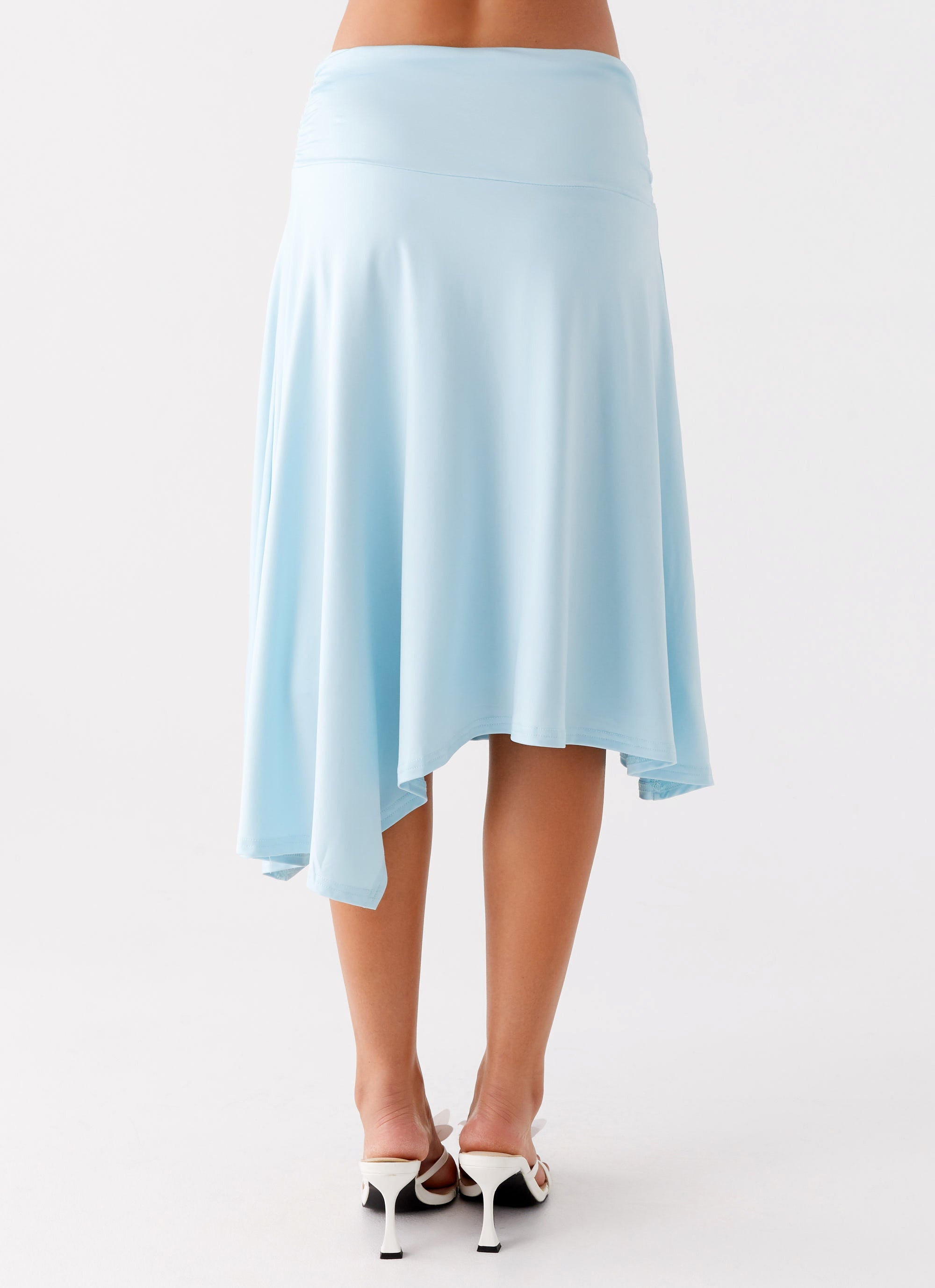 Brisa Midi Skirt Women's A-Line Summer Skirt Turquoise Blue - Perfect for Beach Vacations, Casual Outings & Boho Style Outfits