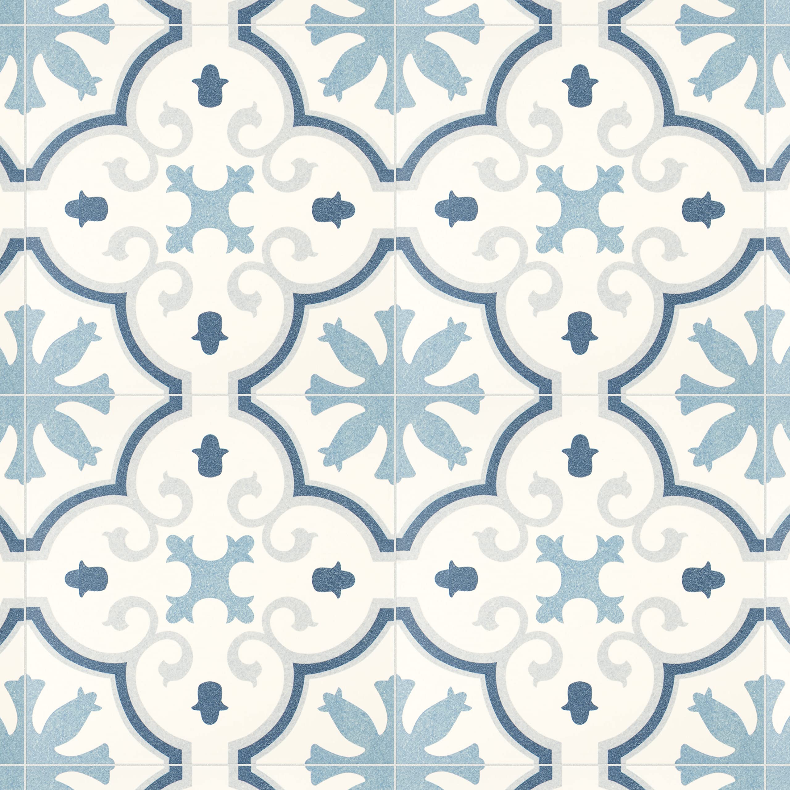 Merola Tile Monteca Blue 9.75x9.75 Inch Porcelain Floor & Wall Tile - Perfect for Bathroom, Kitchen & Backsplash Renovations