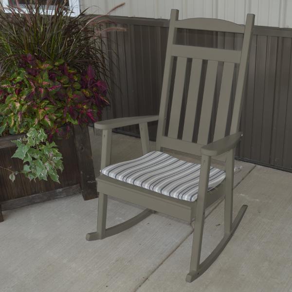 A&L Furniture Yellow Pine Classic Porch Rocker - Solid Wood Rocking Chair for Outdoor Patio, Garden, and Front Porch Relaxation | Perfect for Reading, Sunbathing & Enjoying Morning Coffee