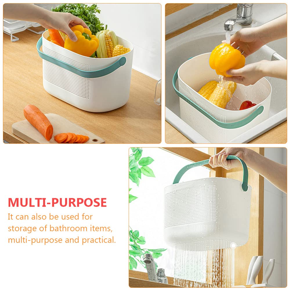Cabilock 1-Piece Plastic Shower Storage Basket - Hollow-Out Bathroom Organizer with Handle for Shampoo, Soap & Toiletries - Perfect for Bathroom, Kitchen & Dorm Organization