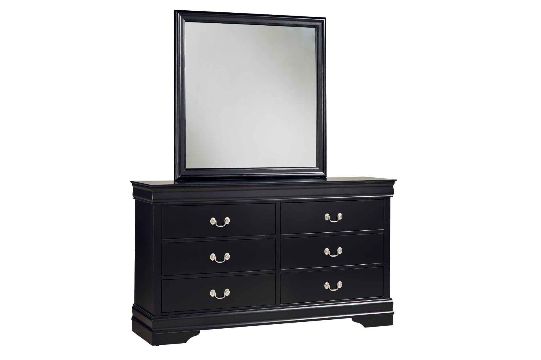Beverly Hills Bedroom Collection Dresser with Mirror - Elegant Wooden Dresser & Matching Mirror Set for Master Bedroom, Guest Room & Apartment Decor
