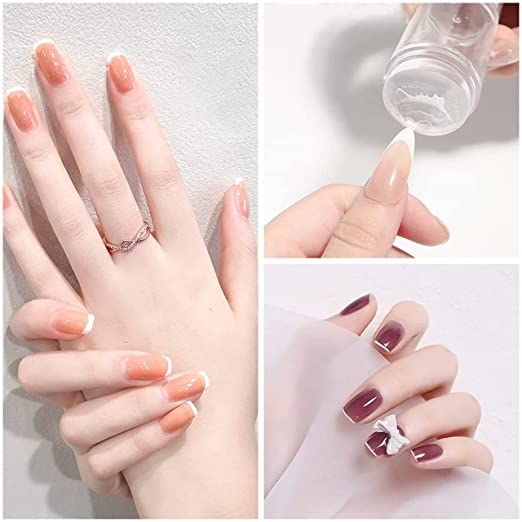NAVA PAVA Soft Silicone Jelly Nail Stamper & Scraper Set - Professional Nail Art Tool with Lid & Large Scraper for DIY Nail Stamping Plates - Perfect for Salon, Home Manicure & Nail Art Design