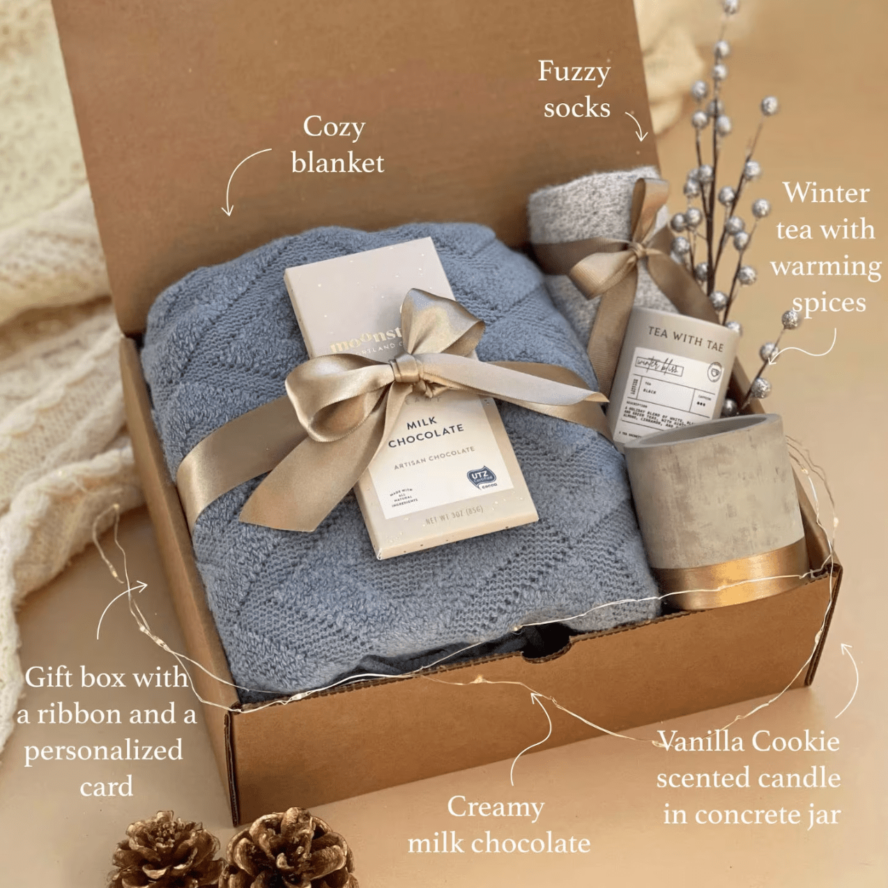 Sympathy Gift Basket with Cozy Blanket, Scented Candle & Soft Socks | Thoughtful Bereavement Care Package | Comforting Condolence Gift for Loss of Loved One | Perfect for Funeral, Memorial Service & Grieving Friends
