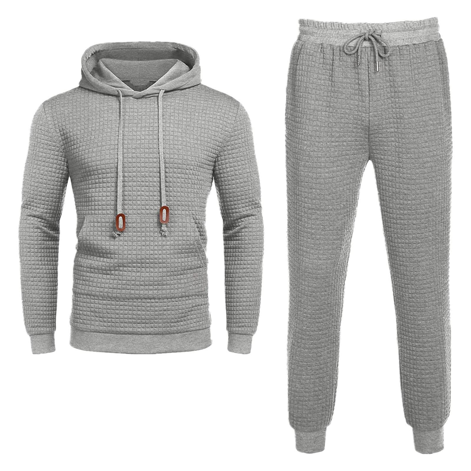 JUNGE Men's 2-Piece Jogging Suits Set - Athletic Hoodie & Sweatpants Tracksuit for Running, Gym & Casual Wear | Breathable Activewear for Men